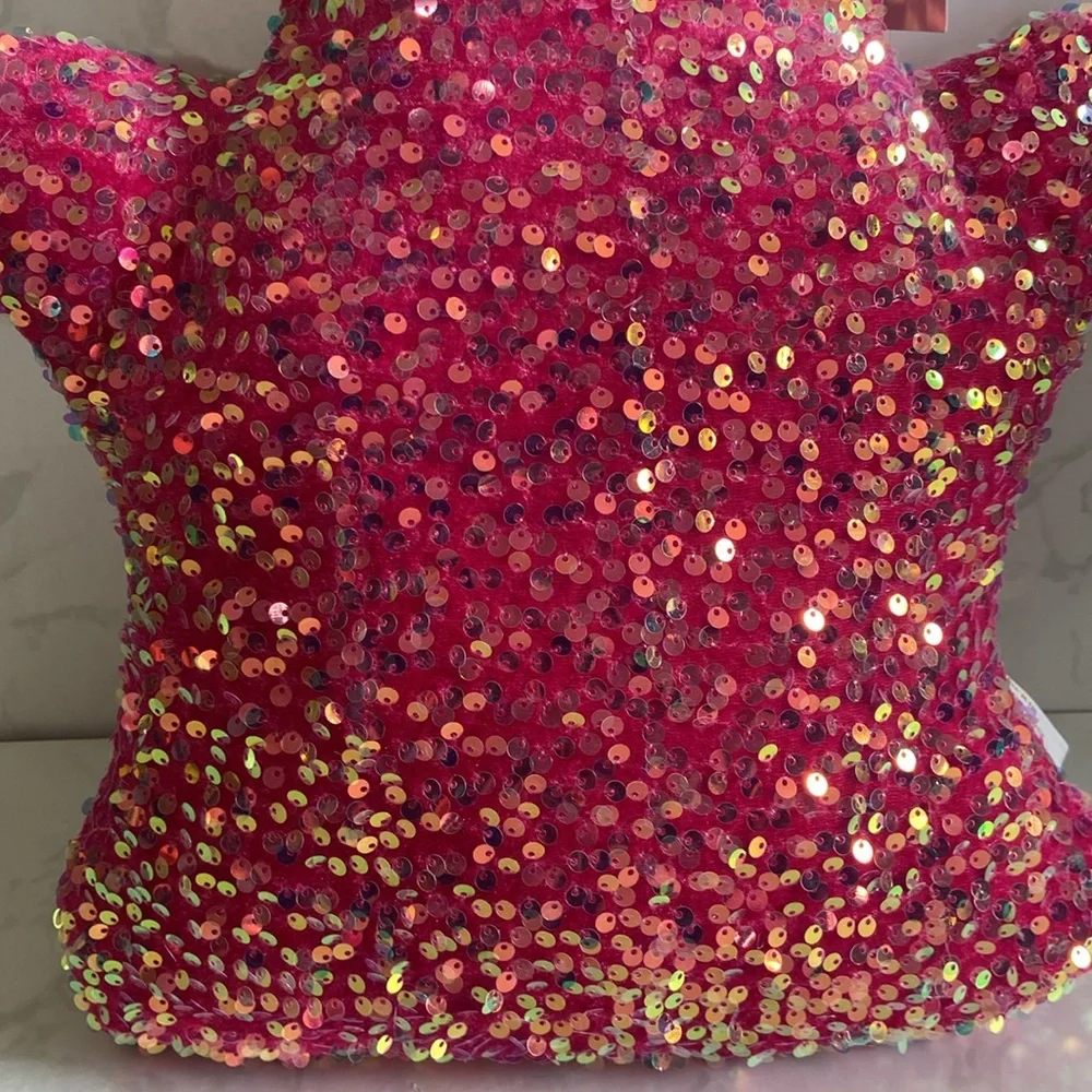 Pink Sequin Ghost Pillow Halloween Summerween Isaac Mizrahi 16 Inch New Home